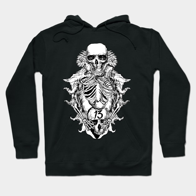 Skeleton Number Thirteen II Hoodie by DeathAnarchy